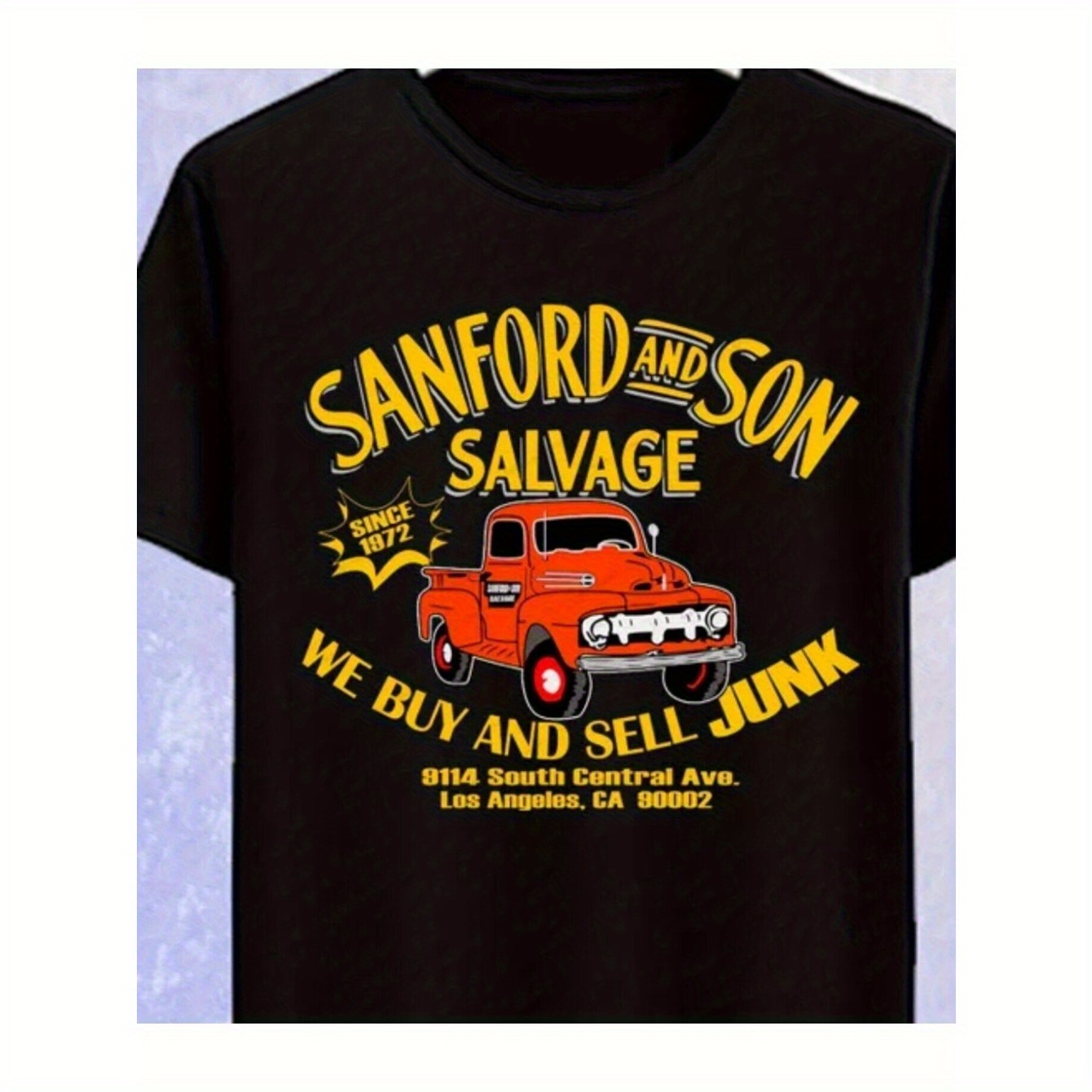 

Salvage Print T-shirt, 100% Cotton Crew Neck Tee, Casual Knit Fabric Top, Breathable Moisture Wicking Short Sleeve Shirt For Men