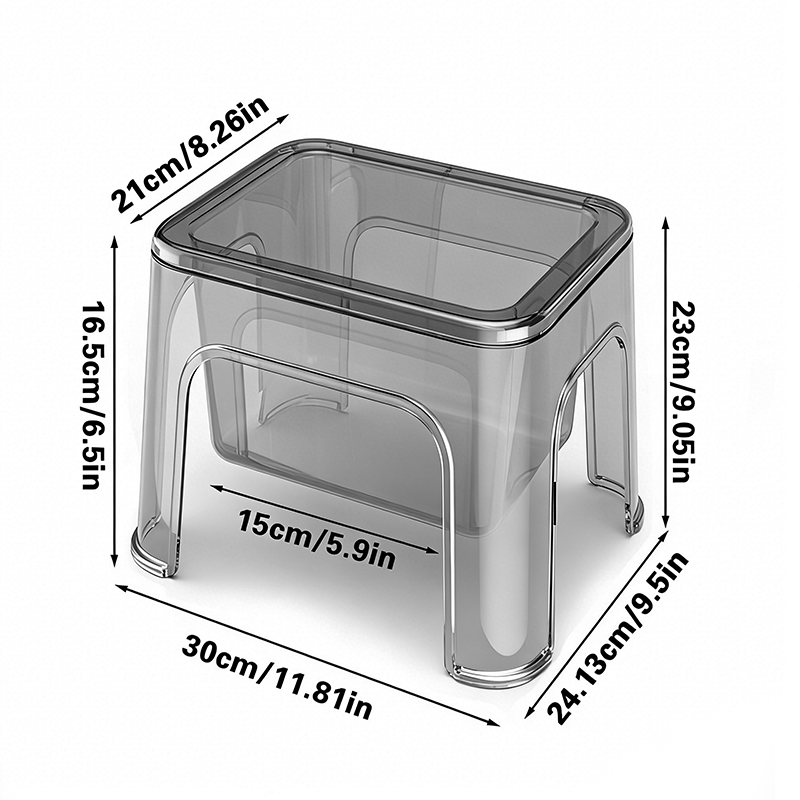 transparent shoe changing step stool hollow storage waterproof sturdy and durable multipurpose footstool simple household step stool suitable for living room bedroom bathroom laundry room garage bedside non slip step stool Product details 11