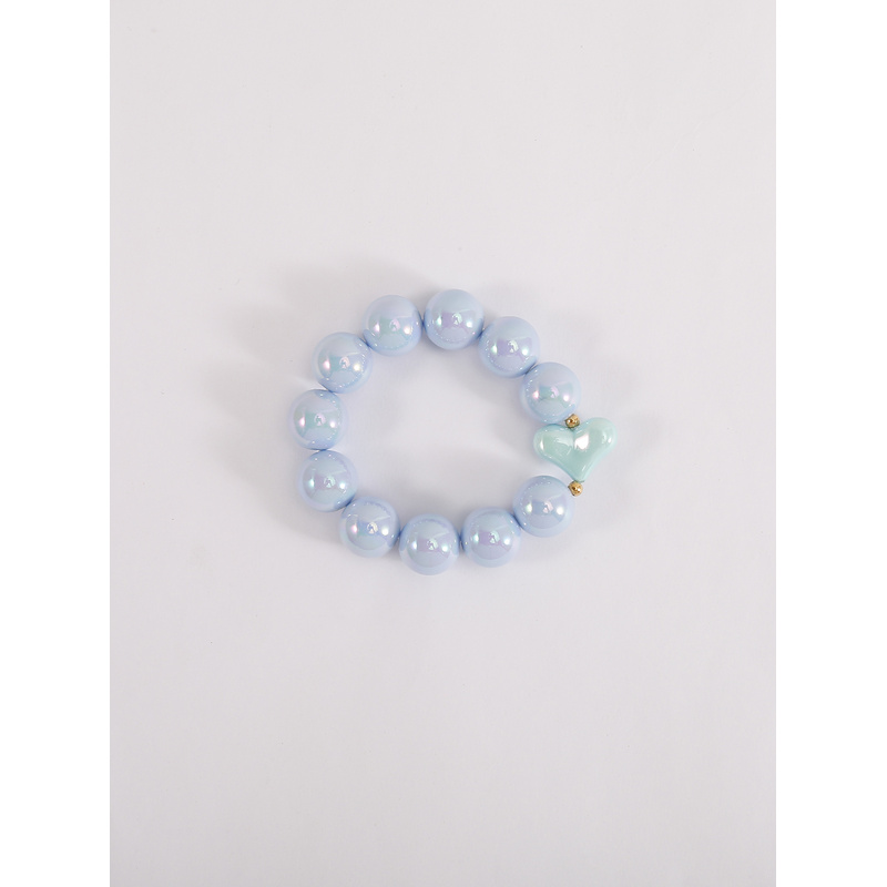 Women's Geometric Beaded Bracelet with Iridescent Effect, Stretchable