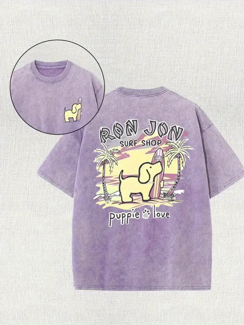 230g washed fun orange printed t high quality wax printed cotton loose sleeved round neck with a thickness suitable for summer t s for Product details 0