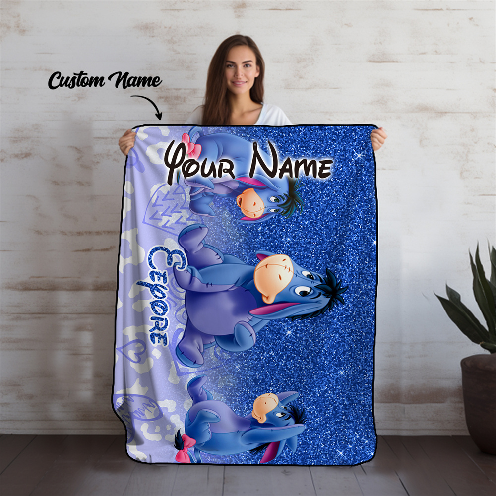 

Custom Disney Name Blanket - Soft, Warm Flannel Throw With Cute Cartoon - Bed, Sofa, Chair