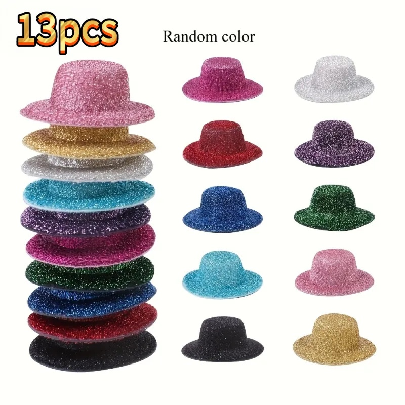 TEMU Random 13pcs, Christmas Valentine's Day Random Colors, Exquisite Colored Mini Dome Hats, Holiday Decoration Hats