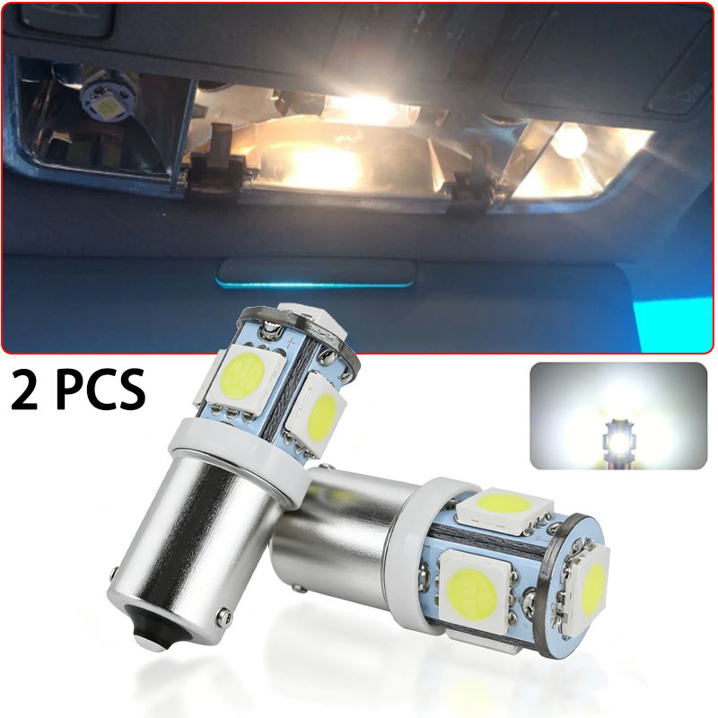 TEMU 2pcs Led Automotive Daytime Running Lights, 5050 5smd, Automotive Interior Lighting, Ceiling Lights, Map Lights, Side Wedge Bulbs