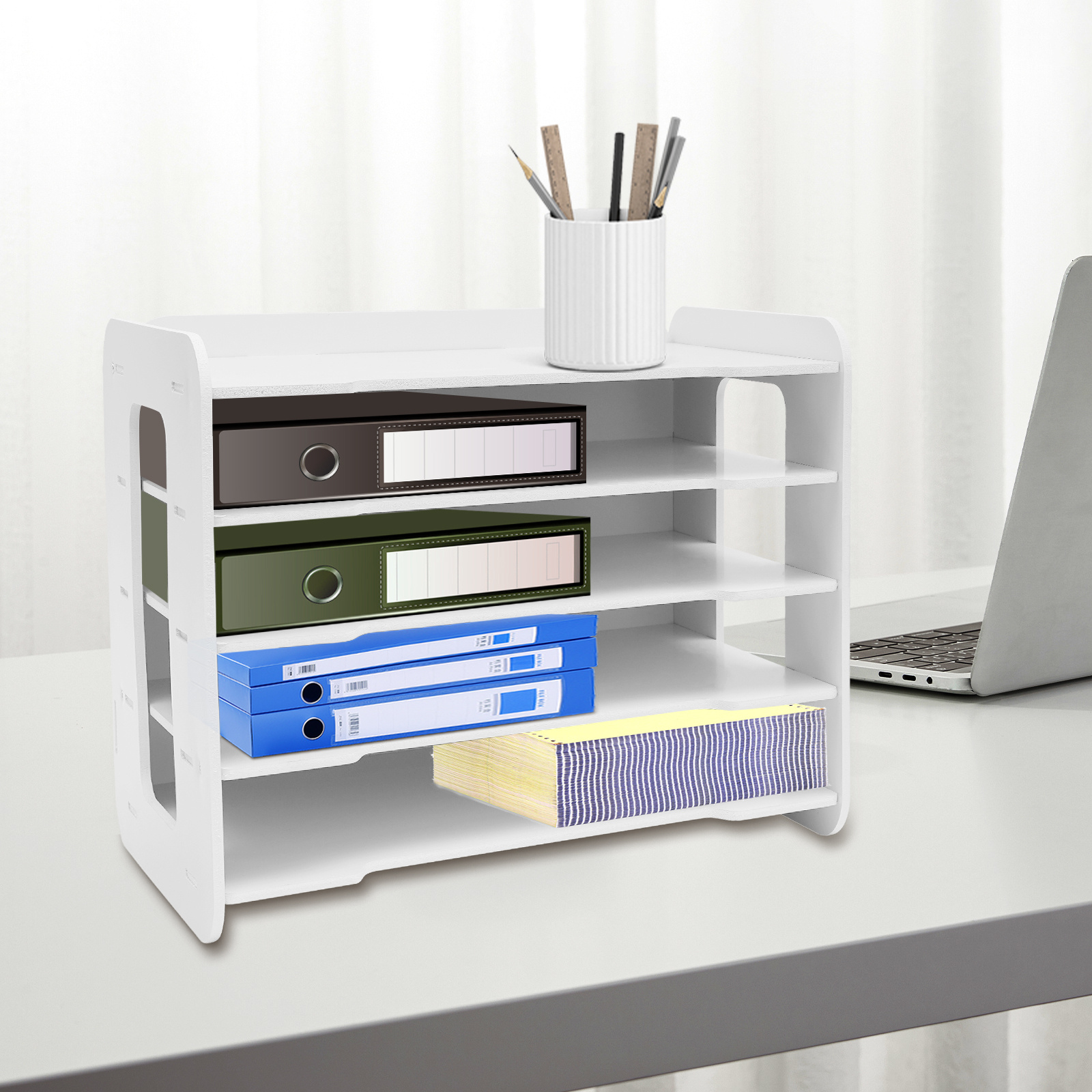 5-tier Stackable Letter Tray Office Desk Paper Document Organizer File Trays New