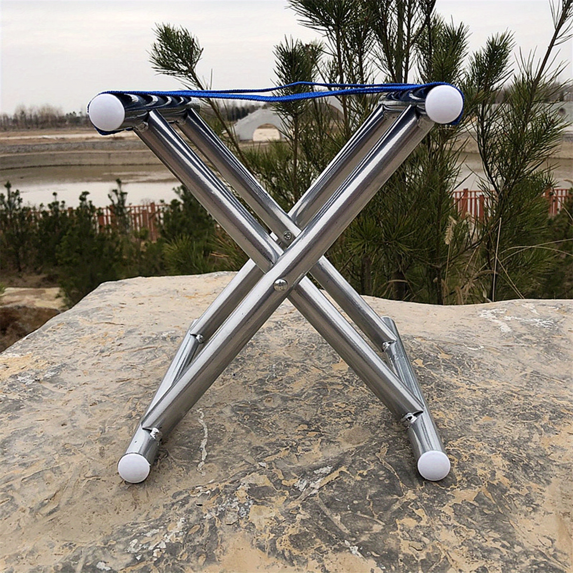 small folding stool outdoor metal camping heavy duty chair   stool for hiking gardening travel Product details 8
