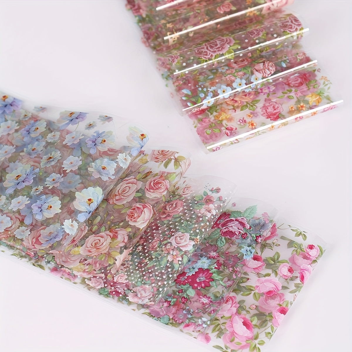 10pcs Pack Rose Flower Nail Foil Transfer Stickers
