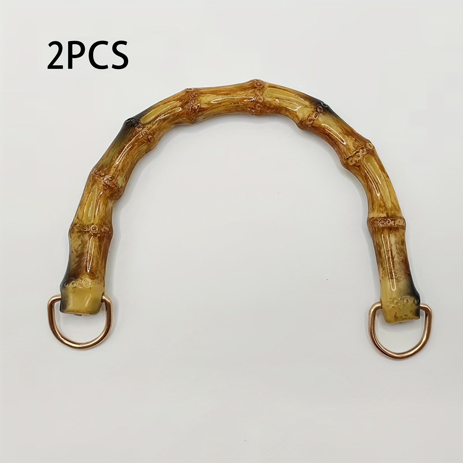 TEMU 2 para bolsos, asa para bolso a de U con cierres de cadena, de plástico de de bambú, adecuadas para bolsos de ganchillo, bolsos tejidos de de