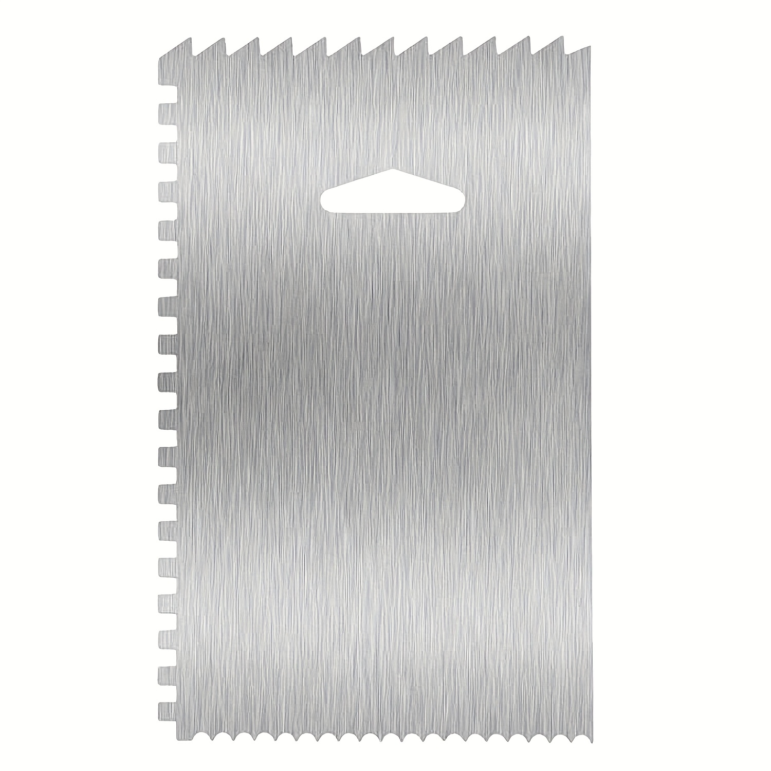1pc Stainless Steel Cake Smoother, Cake Decorating Tool With Serrated Wavy Double-sided Pattern Comb, Metal Cake Carving And Cream Smoothing Pastry Tool, Baking Accessory