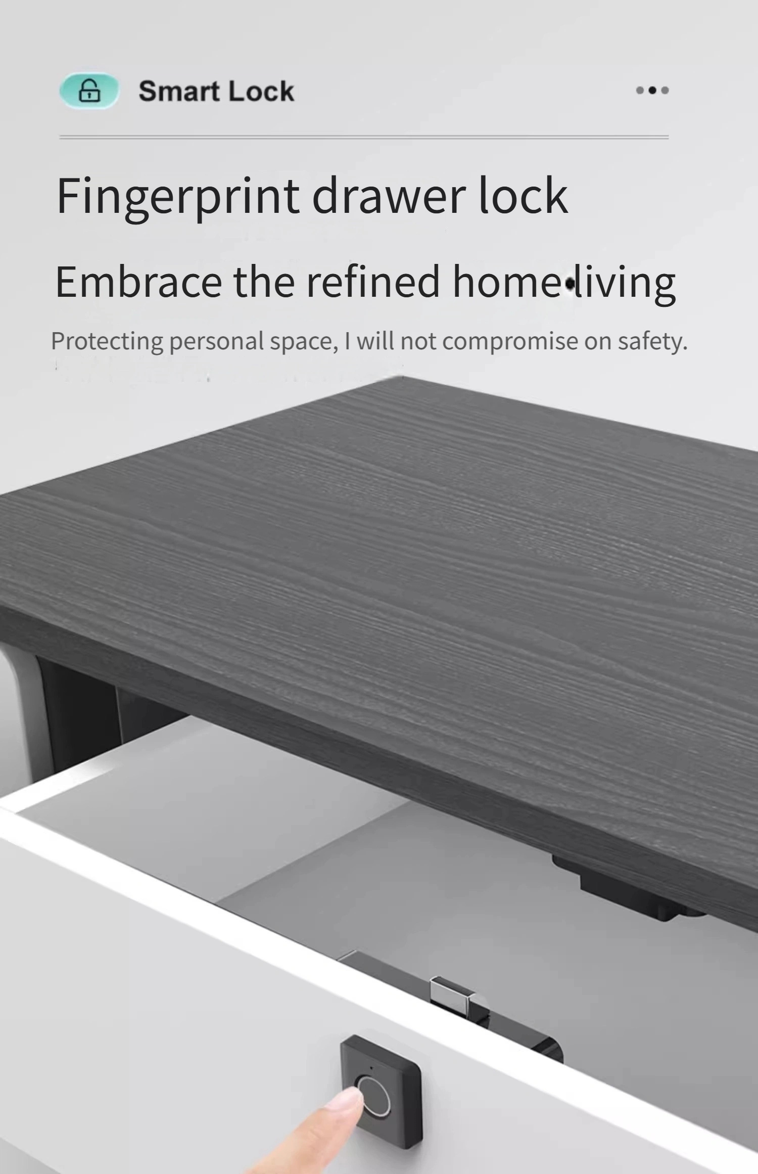 1pc Cerradura Inteligente con Huella Digital - Entrada Sin Llave, Diseño Compacto y Elegante, Fácil Instalación para Armarios de Casa, Zapateros y Archivadores, Cajones de Madera, Funciona con Pilas (3 AAA No Incluidas)