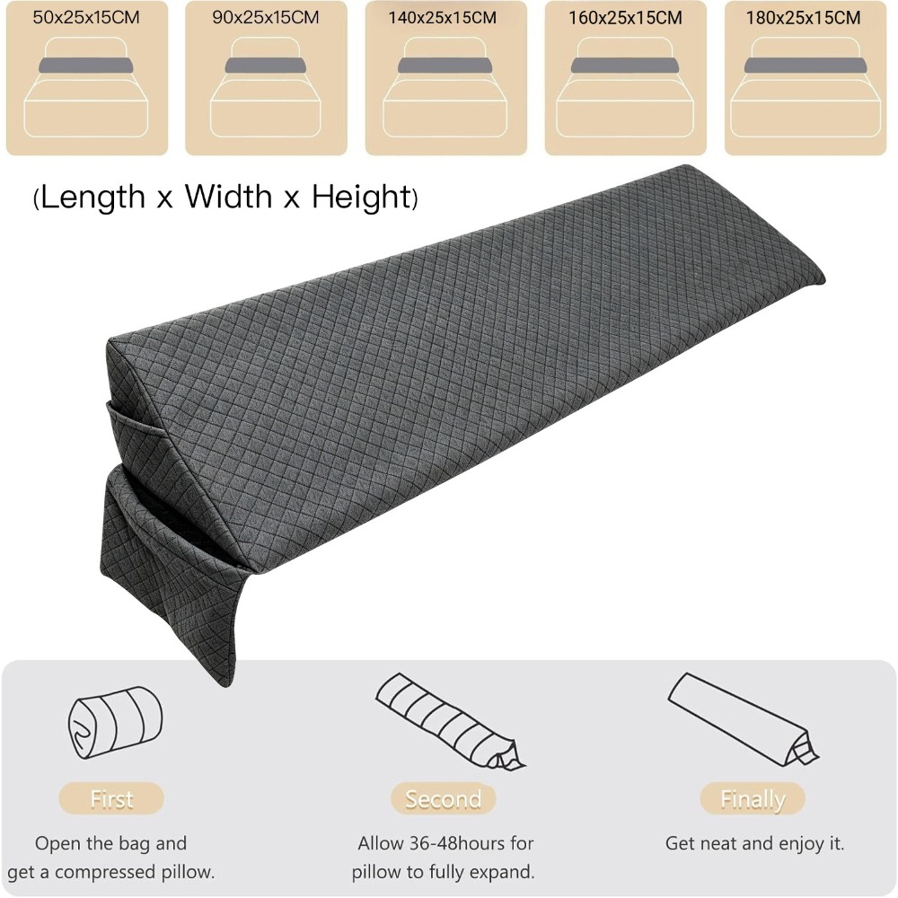 Image of Wedge-shaped Pillow Designed For Sleeping, Serving As A Headboard Pillow And Filling The Between The . Ideal For Rv Bedding And Camping, Suitable Forhome, Travel And Gift Givingsirem