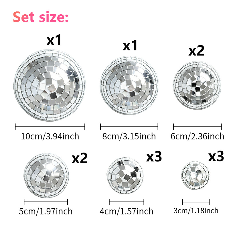 TEMU Silver Reflective Disco Ball Set 12pcs Hanging Ornament For Bar Ktv Decor