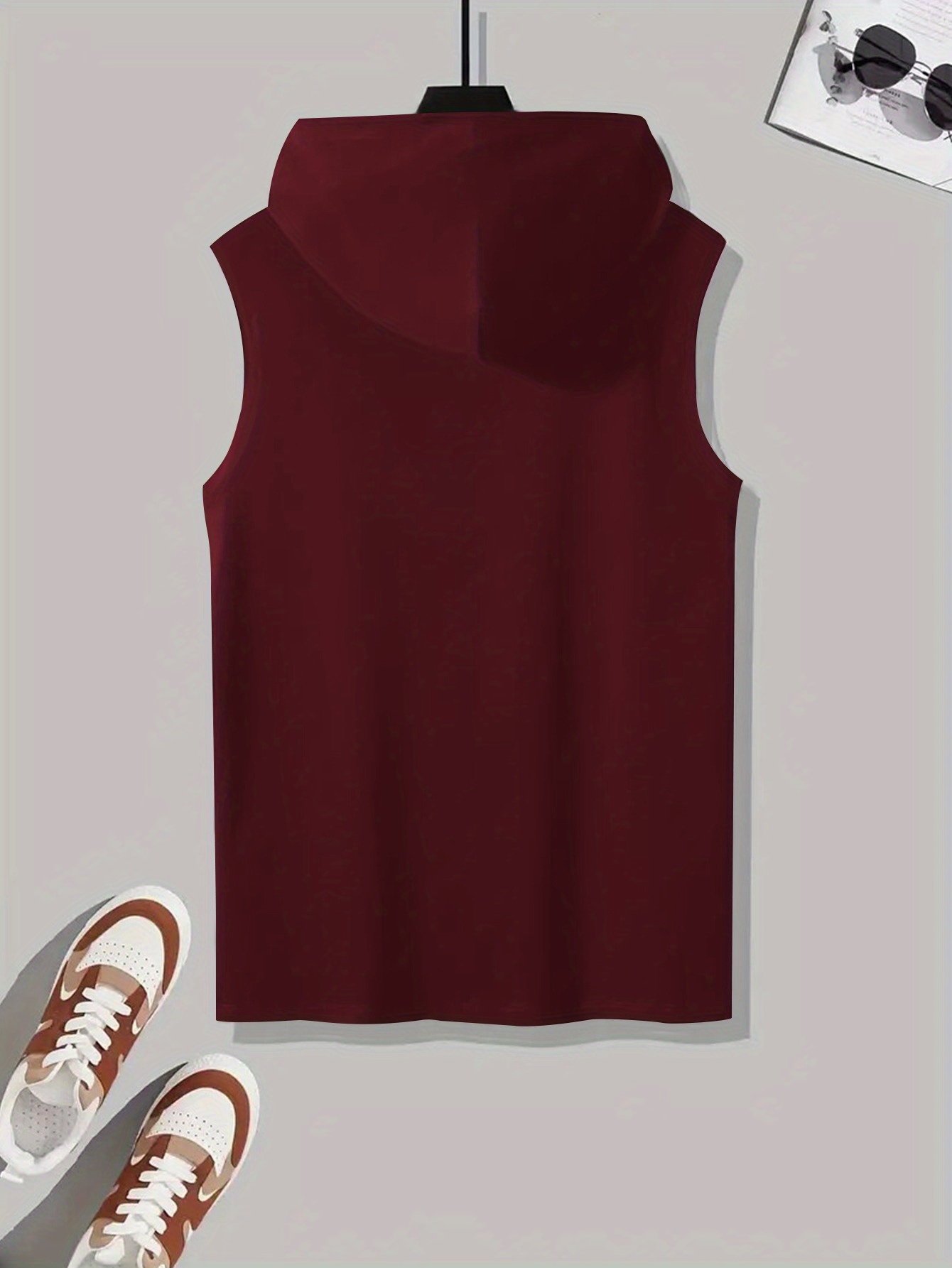 men's sleeveless pullover training hoodie