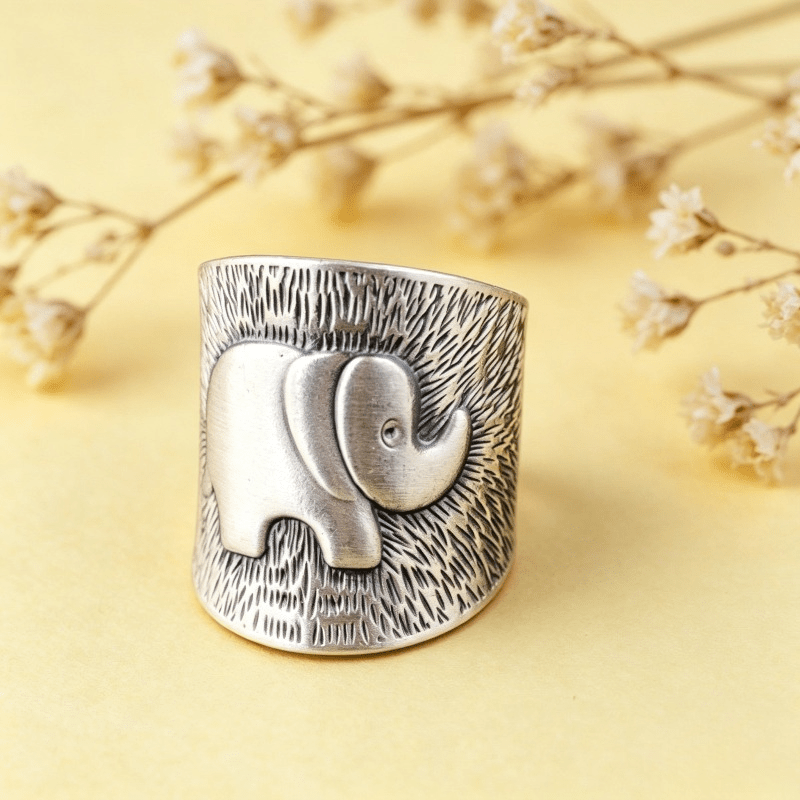 Women's Retro Bohemian Elephant Ring — Ethnic Minimalist Design