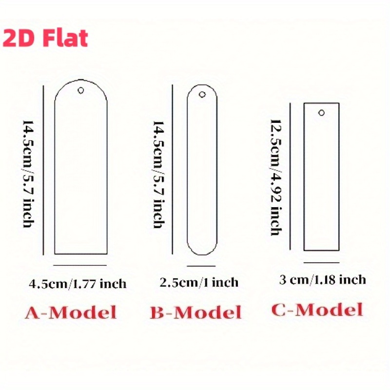 TEMU 2d Flat, 20pcs Set Of Transparent Acrylic Bookmarks - 0.2cm Thick Blank Diy Bookmarks With Holes For Crafting, Holiday Gift Tags & Fashionable