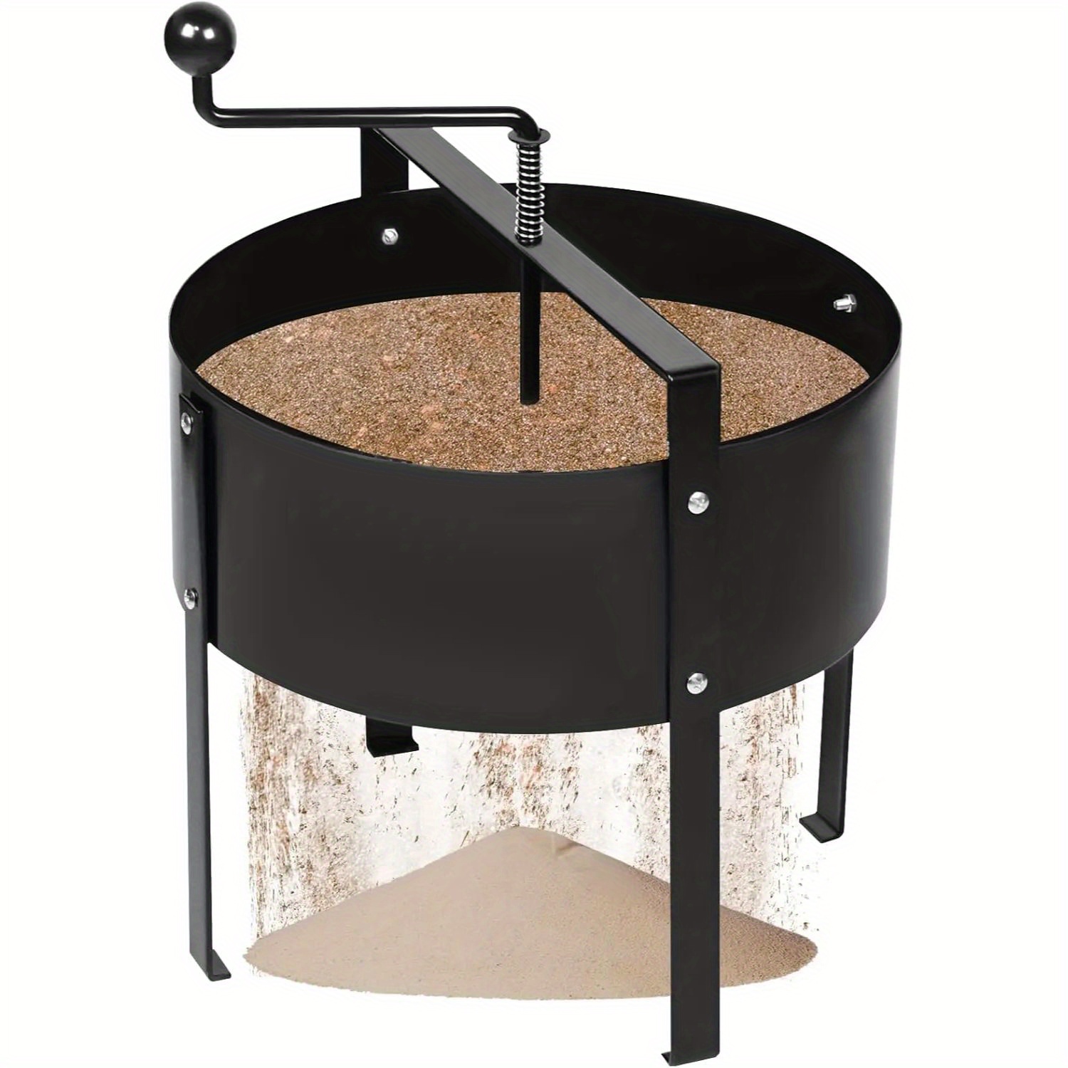 E-shop Manuelle Garten Sieve Boden 40cm Hohe Effizienz Pass Through Screening Machine aus hochwertigem Stahl Sieve mit rotierendem Boden Sieve