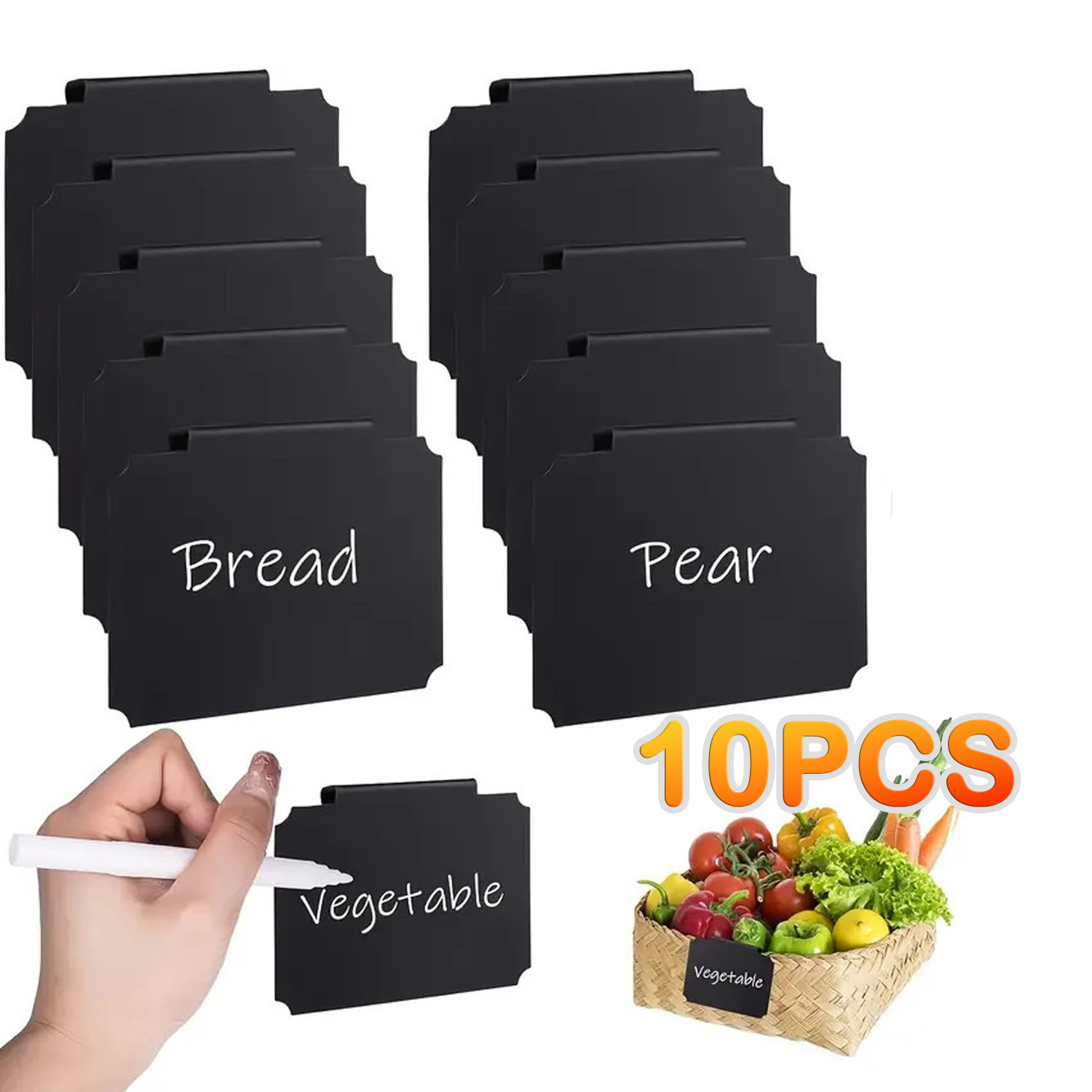 TEMU 10pcs Removable Pvc Label Holders; Reusable Labels For Storage Bins; Erasable Label Holders For Organizing Storage Baskets; Used For Organizing