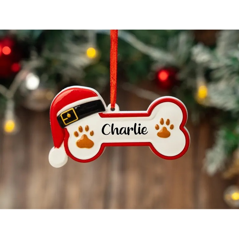 TEMU 1pc Custom Paw Print Decoration, Customizable Text Ornament, Personalized Christmas Decor, New Year Puppy Gift, Christmas Souvenir
