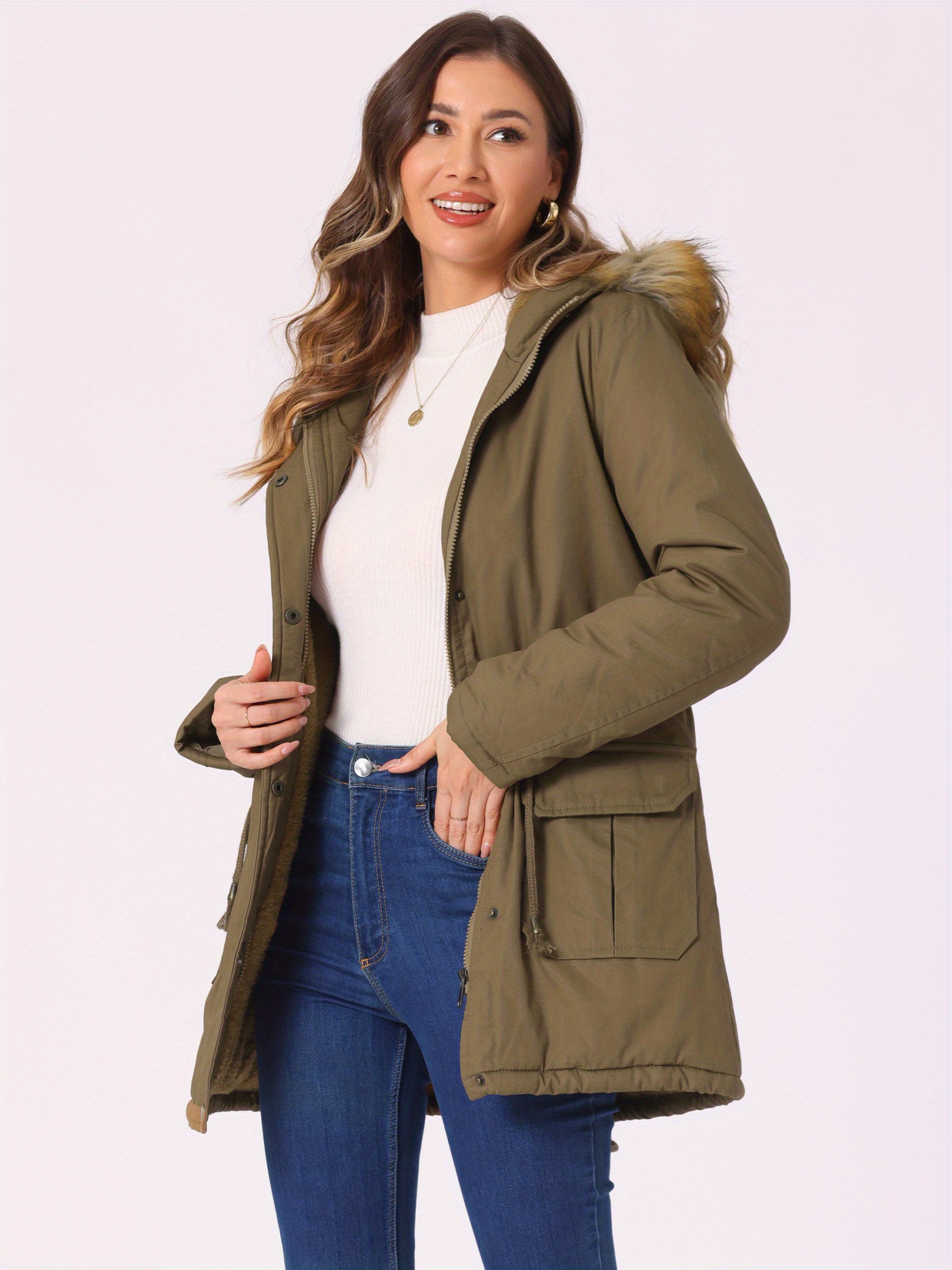 値下げ中　SUNAOKUWAHARA desert weather coat women's casual polyester parka jacket solid color windproof