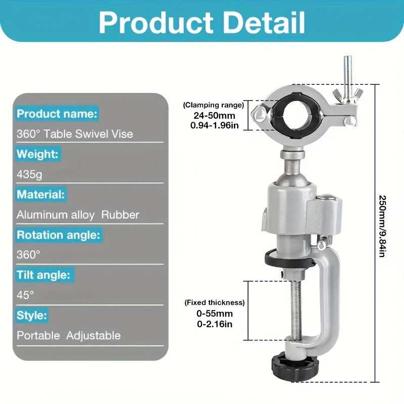 [Diy Projects] One Small Bracket, Electric Drill Bracket, Electric Grinding Bracket, Universal Bracket, 360 Degree Rotatable Multifunctional Bracket, Electric Drill Clip, Electric Drill Holder, Tool Stability Support|Metal Construction|Adjustable Height Stand