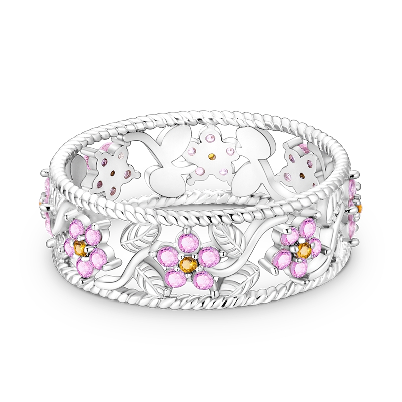 Women's Exquisite 925 Sterling Silver Crabapple Flower Ring