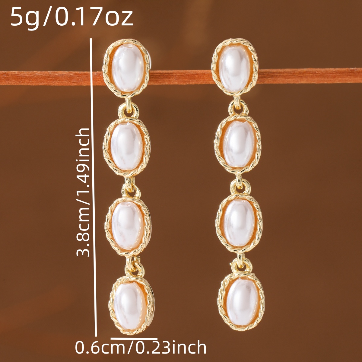 Luxurious Twisted Beaded Frame Pendant Earrings with Faux Pearls