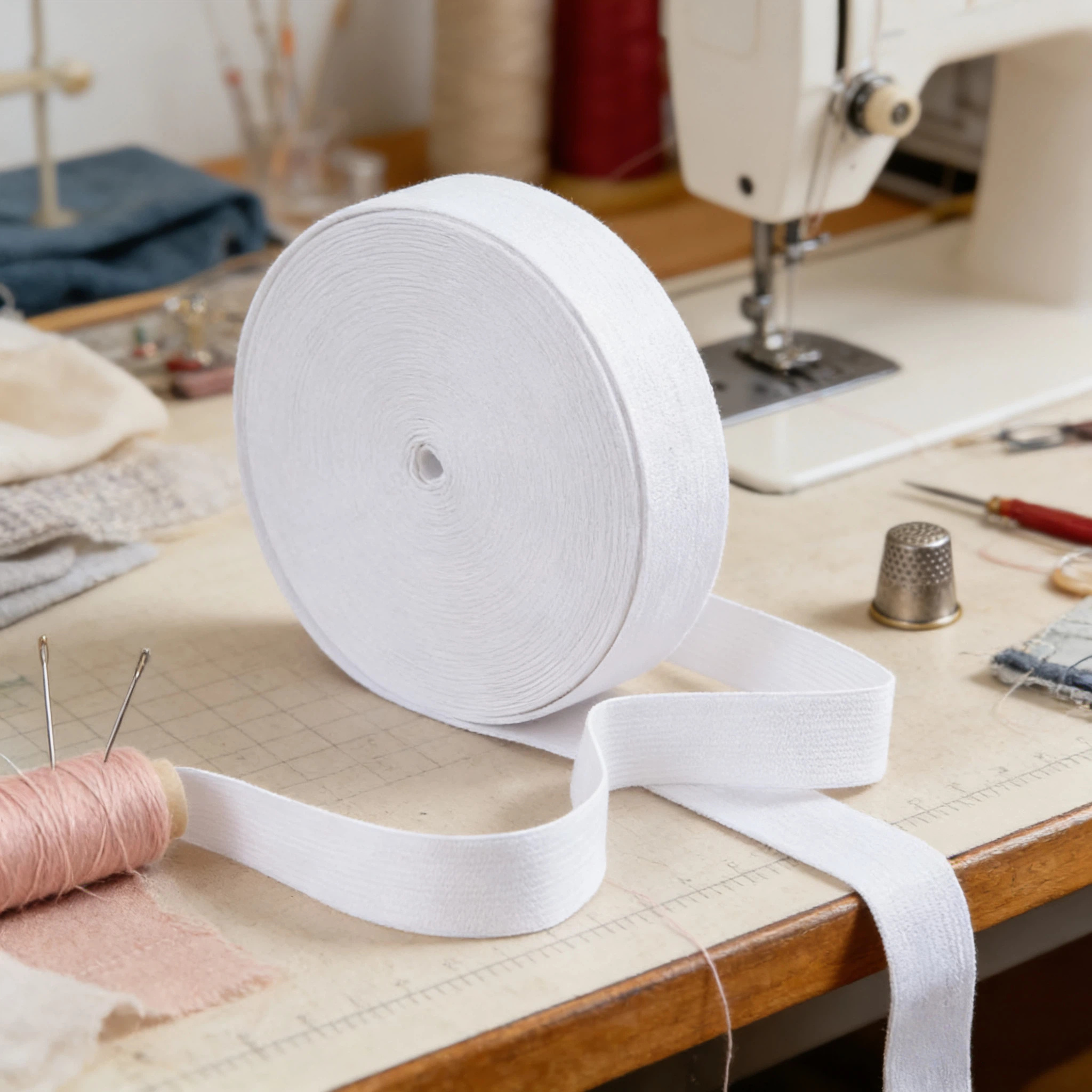 TEMU 1 Bobine d'Élastique, Bande Élastique à Tricoter pour Couture, Largeur : 1 Pouce, Longueur : 314,96 Pouces, Bobine à Tricoter Très Extensible.