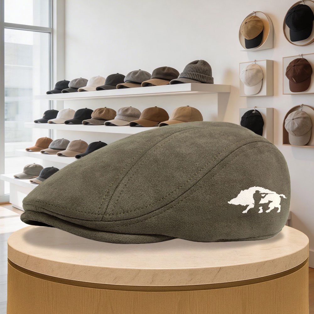 TEMU Classic Vintage Men's Newsboy Cap, Hunter Pattern Solid Color Beret, Suitable For Formal And Casual Outfits, Fashionable Headwear, Trendy Men's