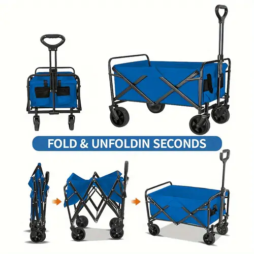 carriage foldable wheeled cart heavy duty utility cart for groceries sports gardening shopping and camping s portable folding cart