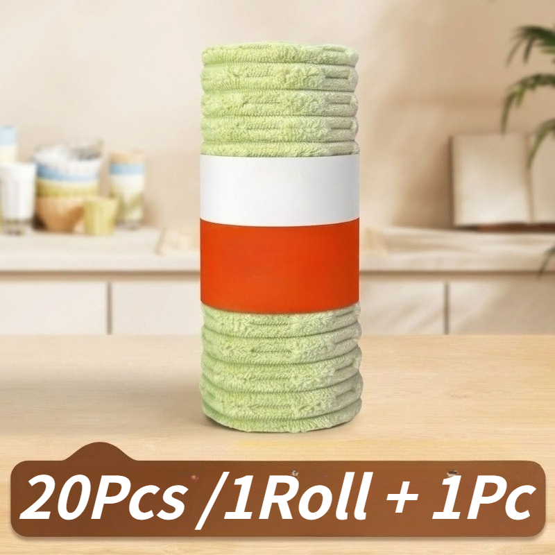 TEMU 21pcs Thickened Cleaning Cloths, Soft Absorbent Reusable Wipes For Countertop, Glass, Car & Bathroom, Durable Strong Water Absorption Household