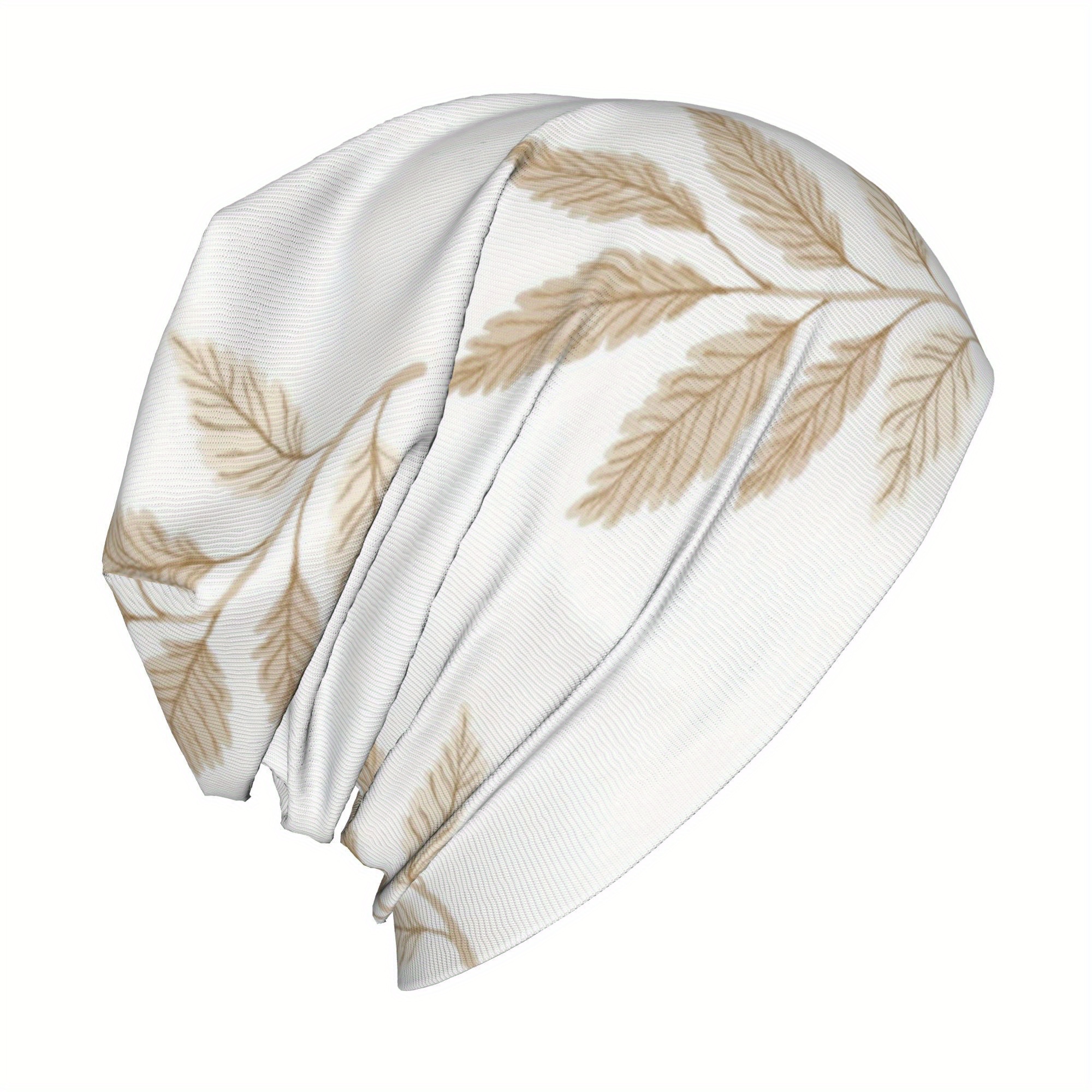 Autumn Spring Beige Leaves Thin Hat Bonnet