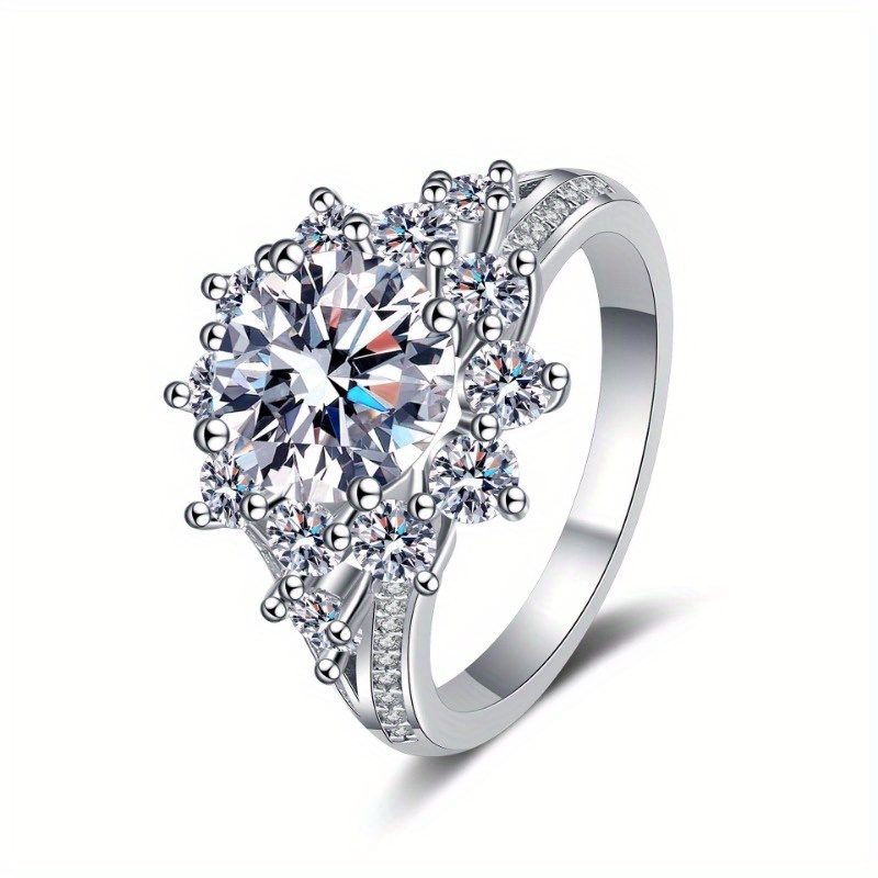 Women's 3ct Moissanite Light Ring - Sterling Silver, PT950 Golden Meson Plated
