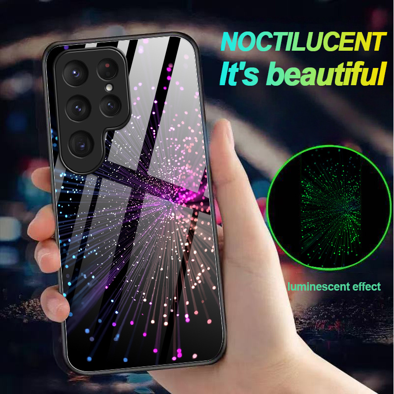 TEMU Phone Case: Colorful Fiber Light Phone Case Shockproof Luminous Without Power For Galaxy