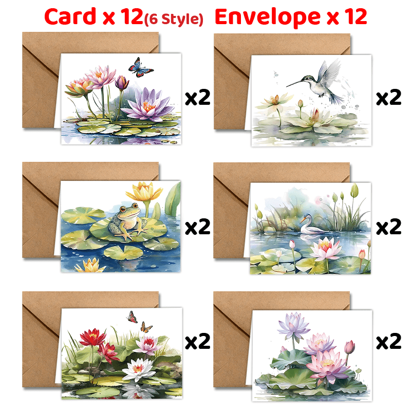 

24pcs Assorted Watercolor Greeting Cards With Envelopes, Multi- Cards For Engagement, Valentine's, , Thank You, Good Luck, Birthday, And More