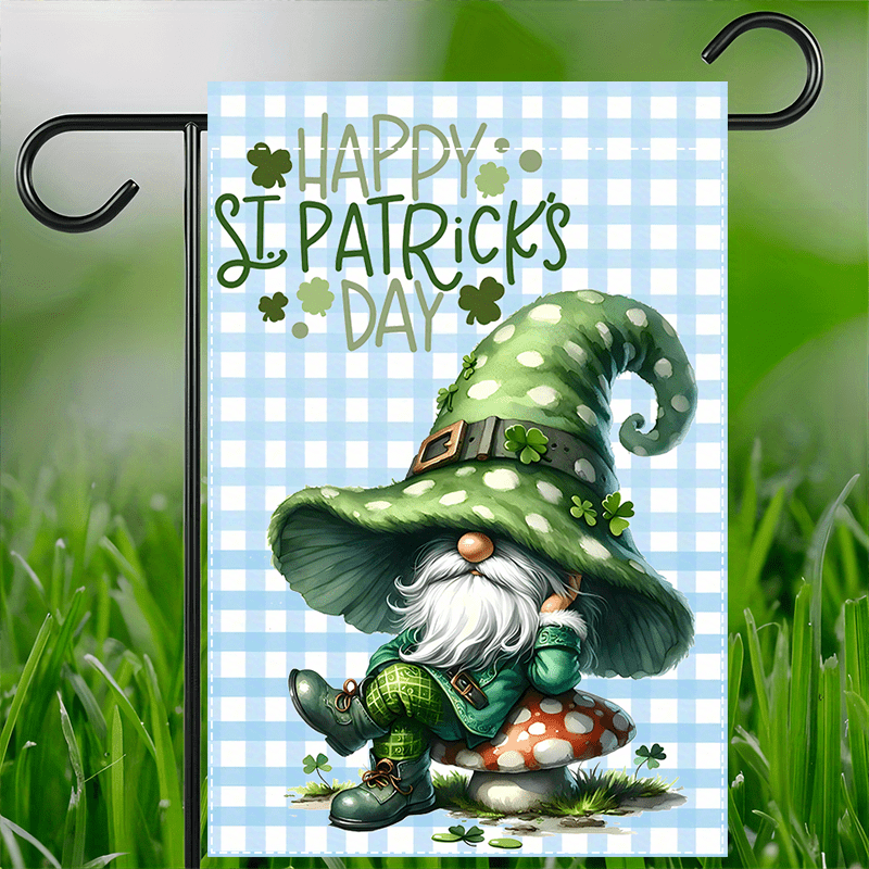 

1pc, 's Day Garden Flag, 12x18inch, Polyester, Double-sided, Waterproof, Burlap, Dwarf Design, No Flagpole, Indoor & Outdoor Decoration