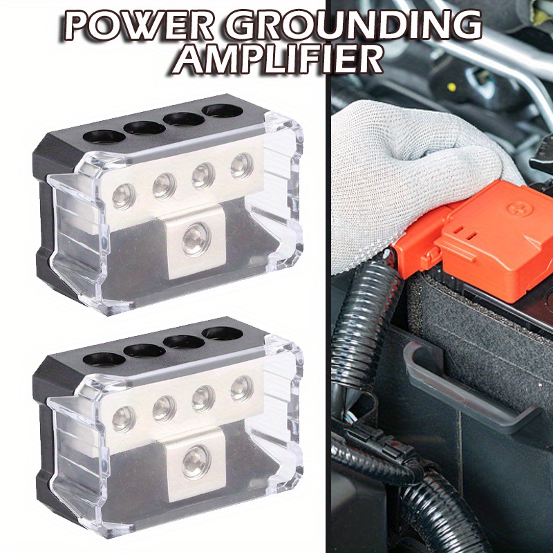 TEMU 4 Way Block, Ground Distributor Connecting Block For Car Amplifier Audio Splitter 2 Pack, Without Battery