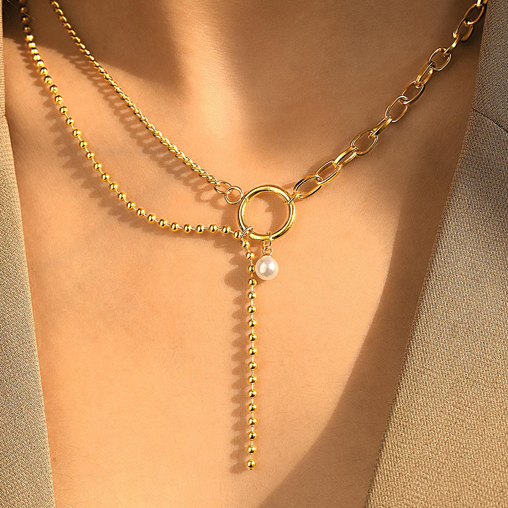 Women's Adjustable Y-Shaped Stainless Steel Chain Tassel Necklace