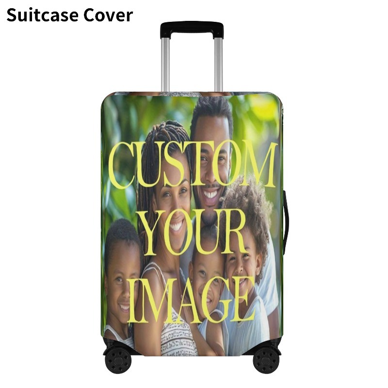 TEMU Luggage Cover, Personalized Suitcase Cover, Suitcase Protector Add Your Design Washable Elastic Baggage Covers For Business Vacation 18-30 Inch
