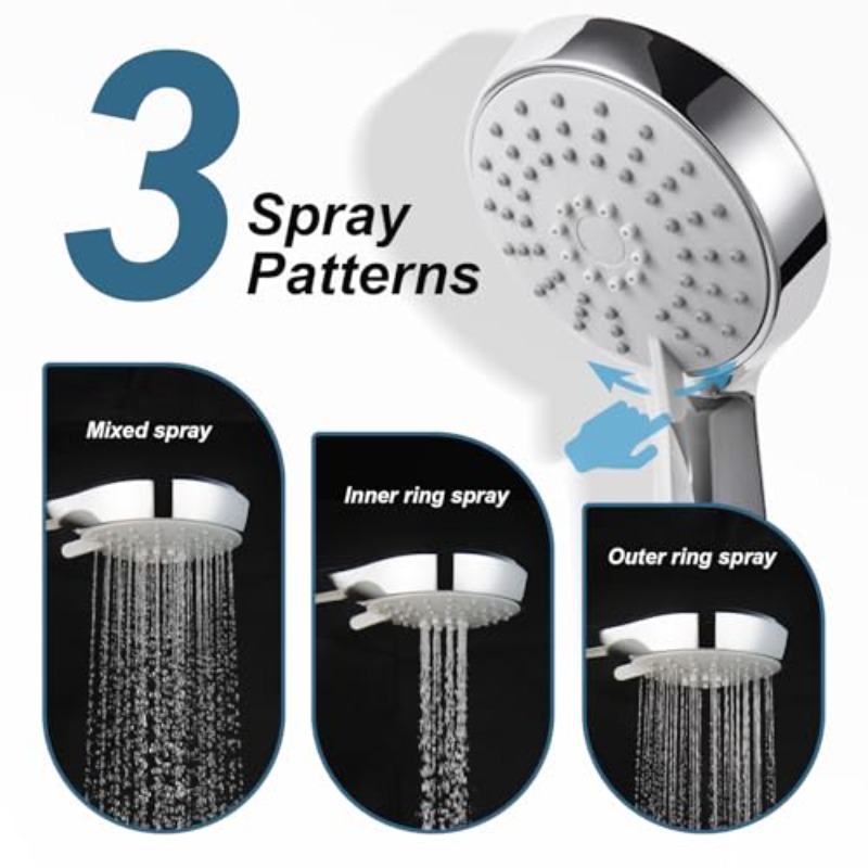 OFFO High Pressure Handheld Shower Head with 3 Spray Modes