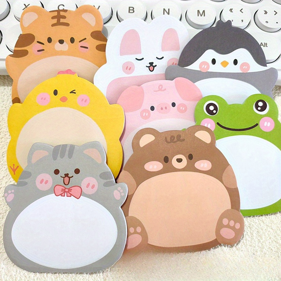Cute Cartoon Animal Sticky Notes, Creative Standing Message Memo Stickers