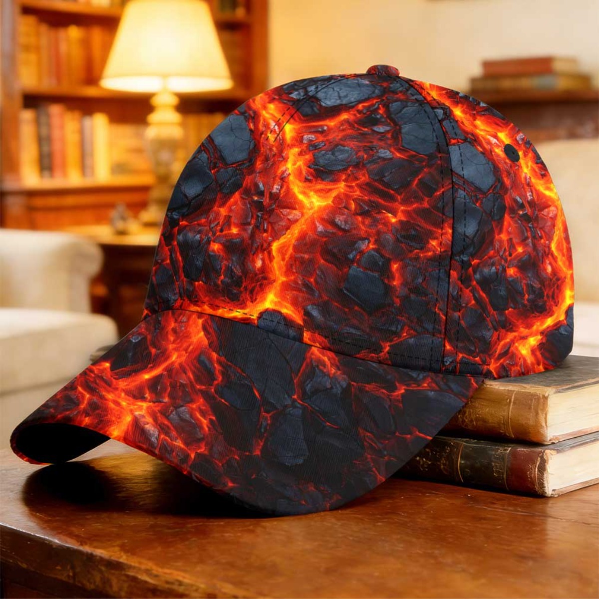 TEMU 1pc 2d Flat Burning Baseball Cap Concert Dancing Summer Style Peaked Cap Father's Day Full Print Pattern Dad Hat Christmas Gift Fits Most Urban