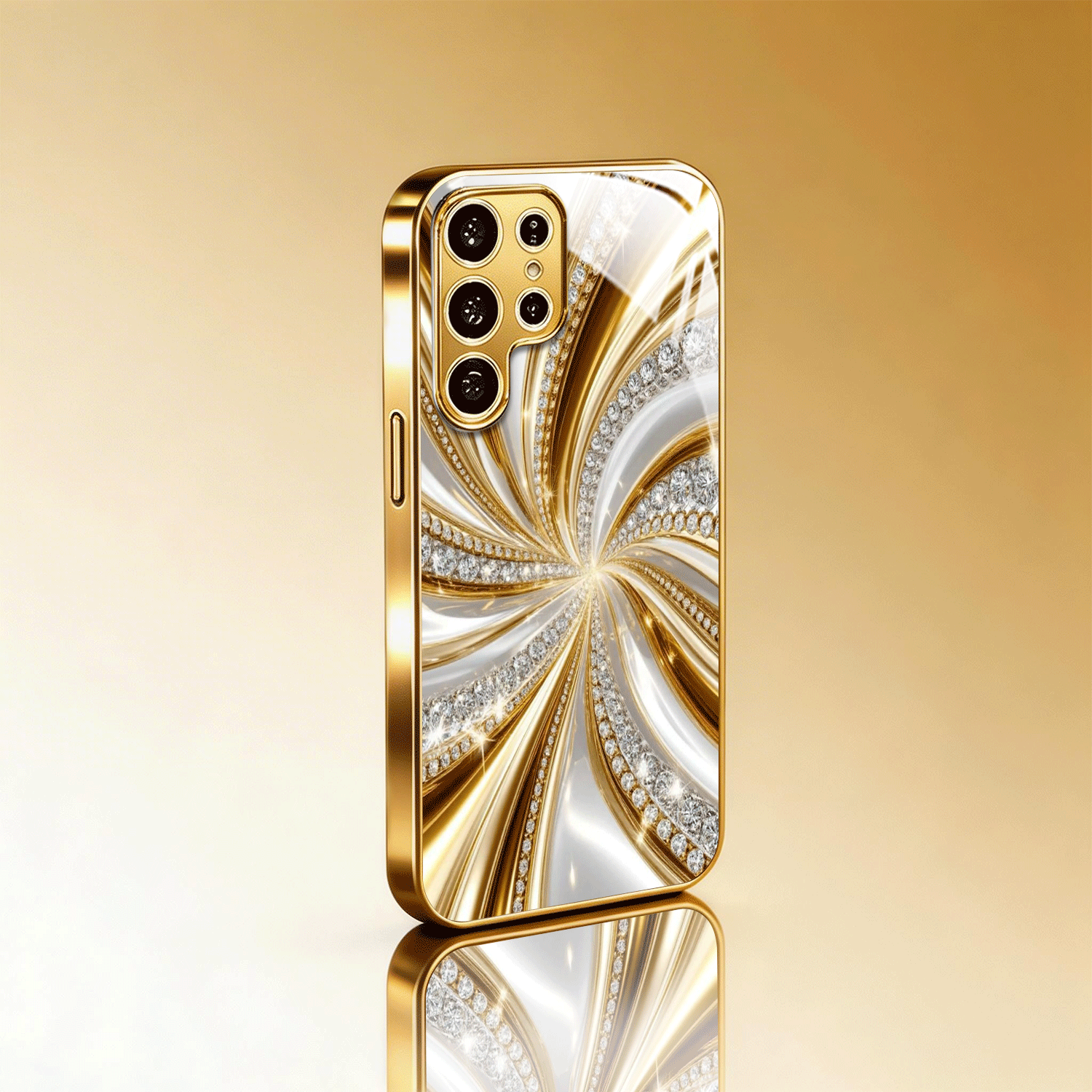 TEMU Phone Case: 2d Drill-embellished Electroplated Gold Phone Case, Suitable For Galaxy A51/a52/a53 5g/a54/a56/a71/a72/a73/note 10/note 20