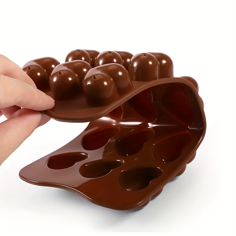 15- Heart-shaped Raindrop Cake Mold - Food-grade Silicone Chocolate & Fondant Mold Suitable For Valentine's Day Cakes, Cupcakes, - Odorless, Foldable & Easy-clean Reusable Molds