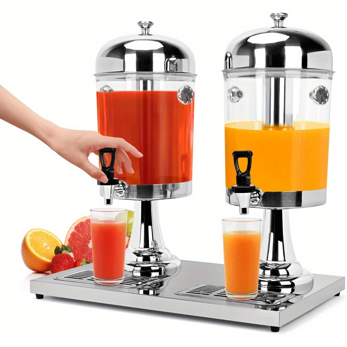 large 4 4 2 2 gallon beverage dispenser with stand stainless steel   featuring   and spigot ideal for parties bars bbqs picnics and banquets