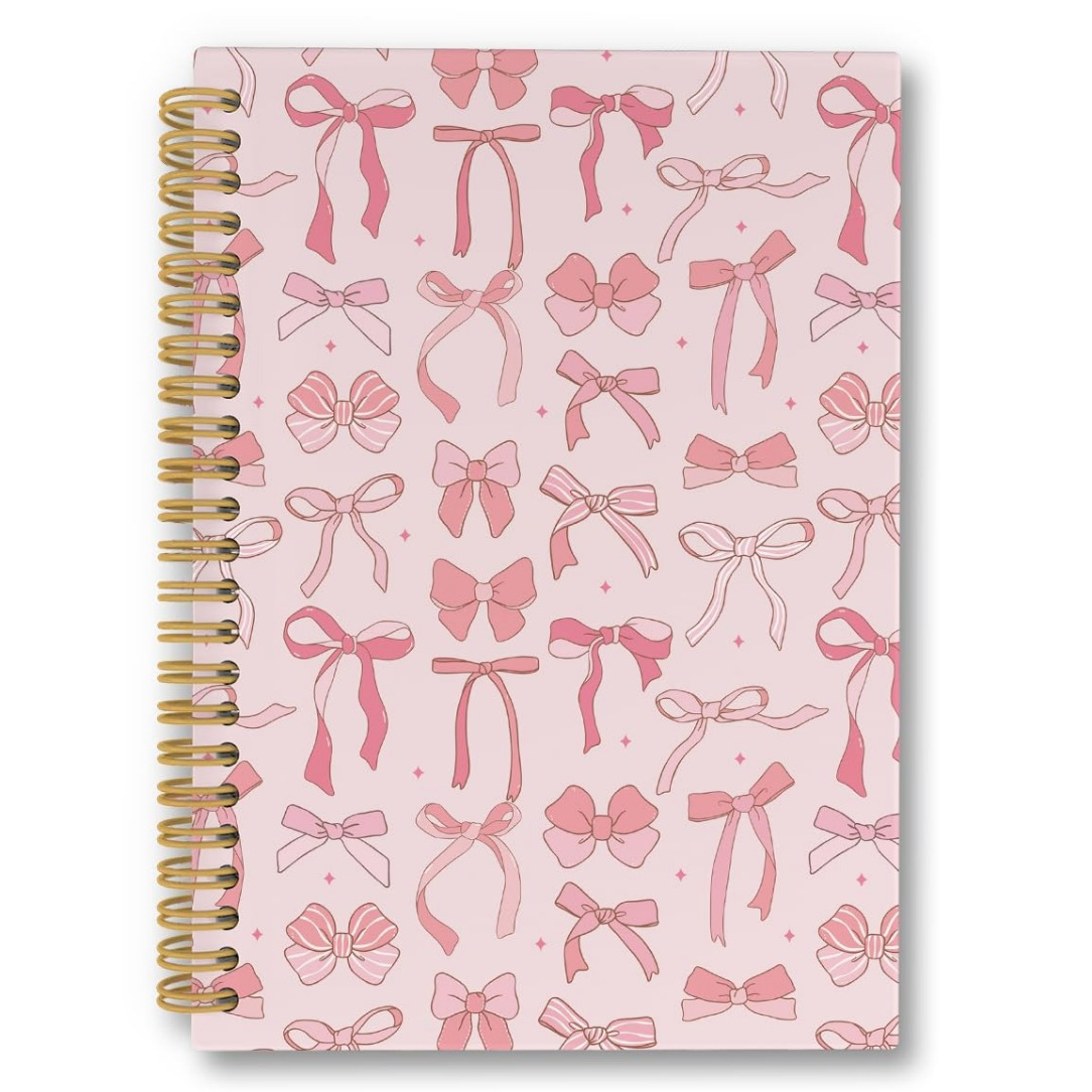 

1pc Spiral Notebook, 5.5x8.3 Inches, 50 Pages, Coquette Aesthetic Journal, With Girly Office Desk Accessory For Office Supplies