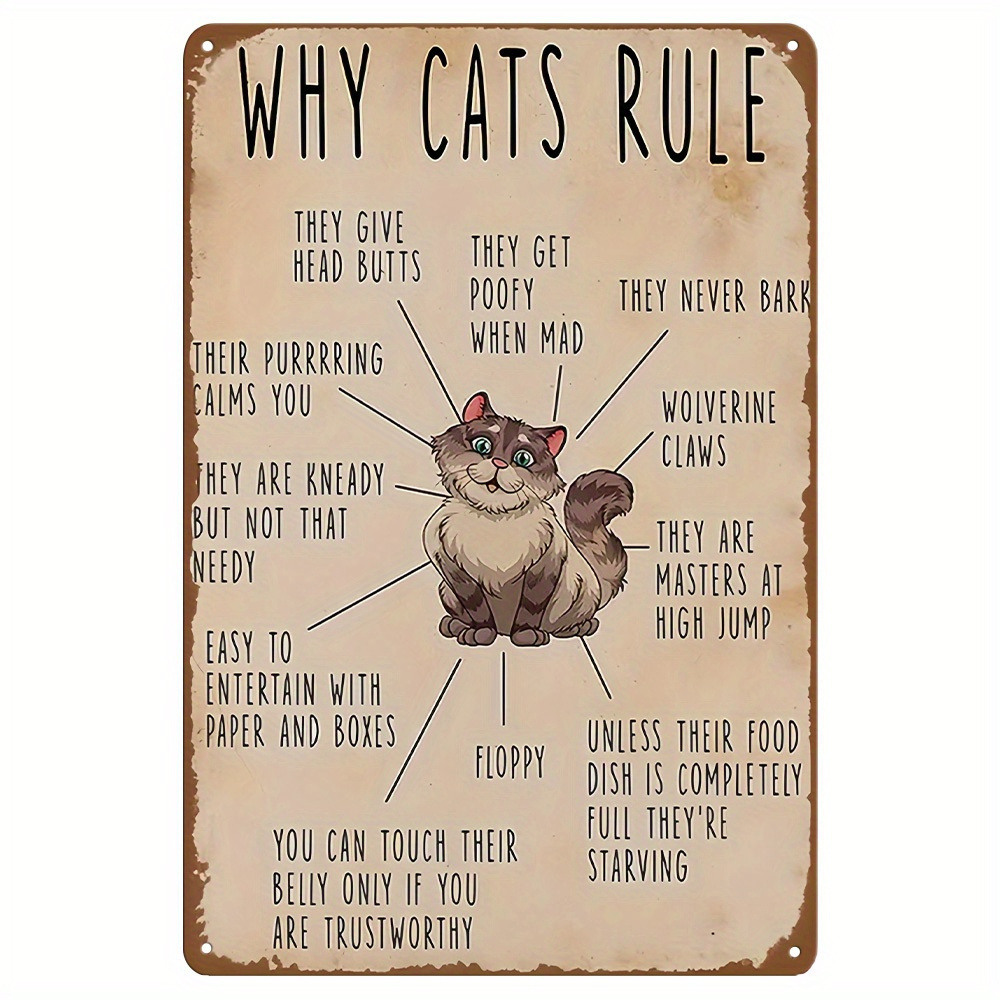 

why Cats " Fun Metal Signboard, Art Decoration, Wall Decoration, Room Decoration, Restaurant Decoration