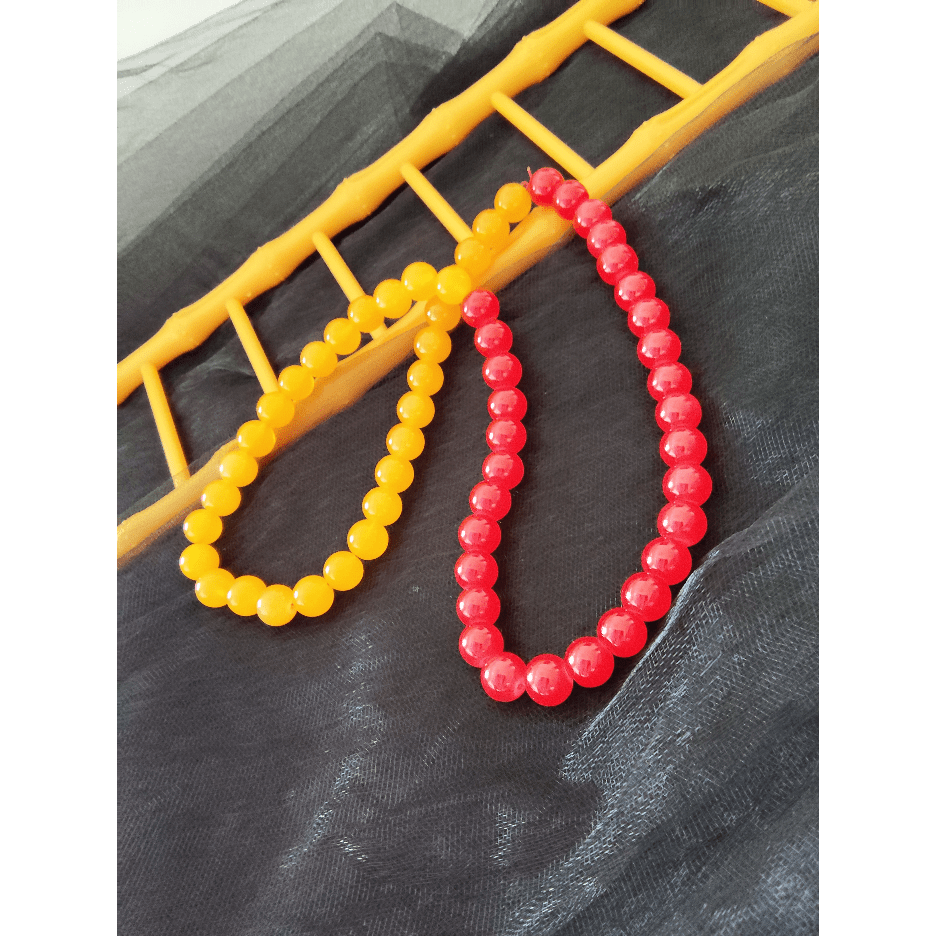 Blingbling Red & Yellow Agate Necklace, Festive Style