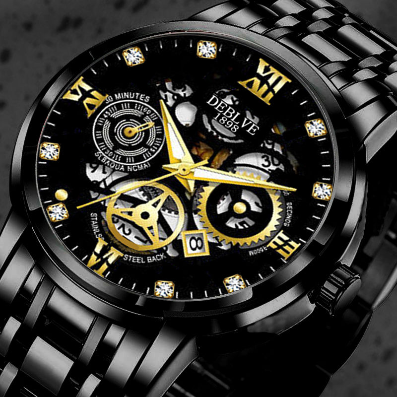 TEMU Men's Watch Business Wear Luxury Casual Stainless Steel Date Men's Watch