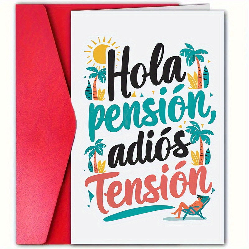 TEMU 1 tarjeta de felicitación y especial de jubilación en español con sobre (4.72In X 7.09In), ideal para familiares, , , jubilación, se lo mereces,