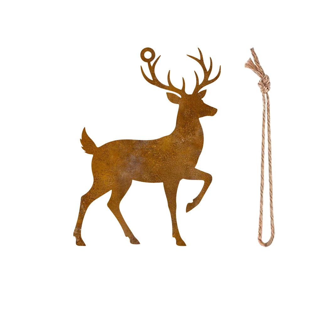 TEMU 1pc Rusty Metal Christmas Elk Hanging Ornament, Christmas Elk Decor, Rustic Farmhouse Xmas Home Tree Decoration