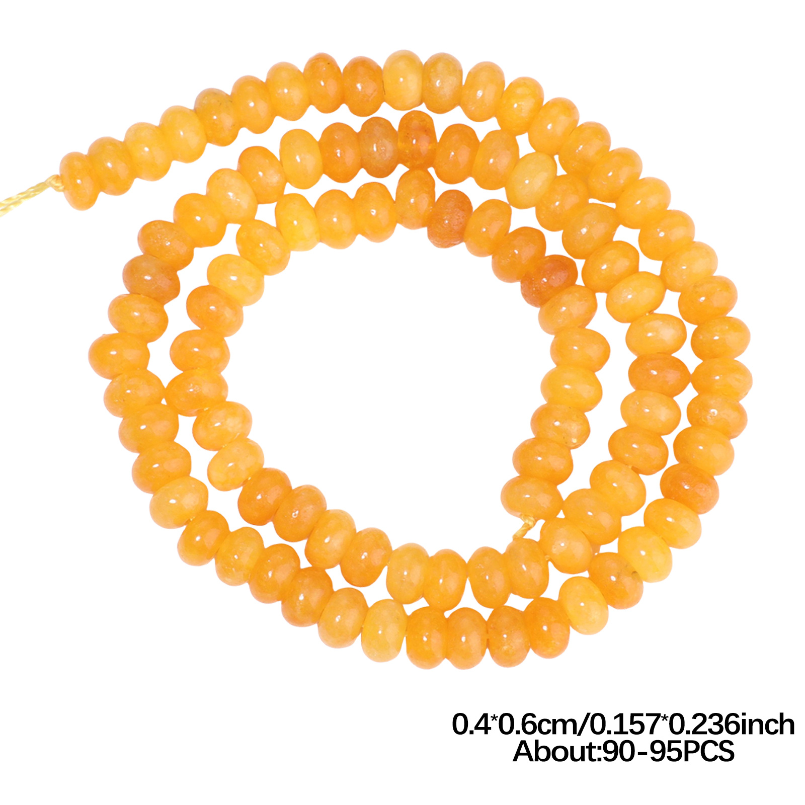 TEMU 4x6mm Natural Stone Yellow Chalcedony Abacus Beads Elegant Loose Beads For Making Bracelets, Necklaces, Earrings Crafts, Women's Gifts
